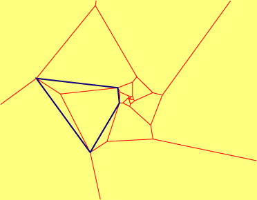 The same hexagonal spiral tiling as the first image, with a fundamental quadrilateral overlaid