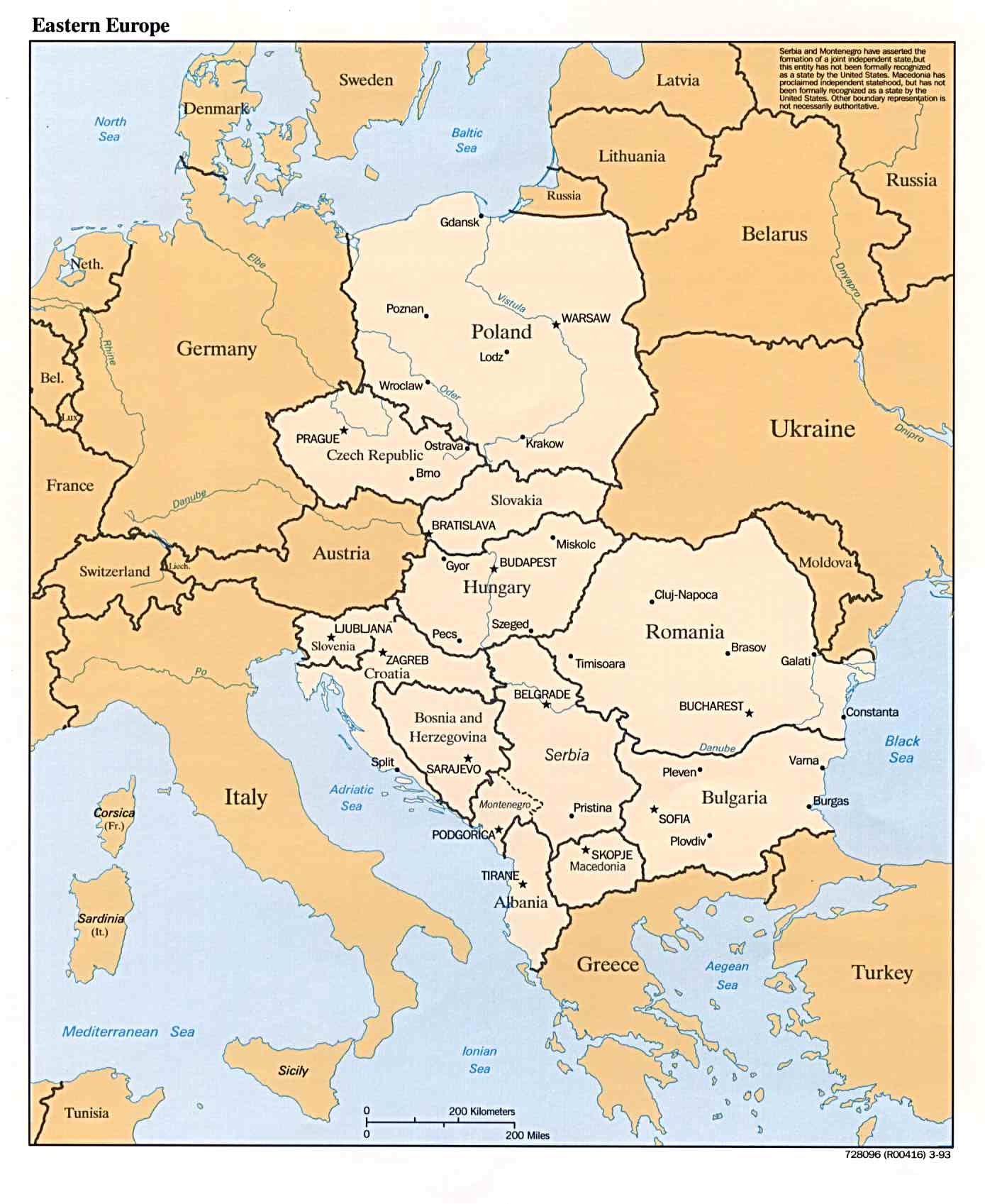 Map Eastern Europe