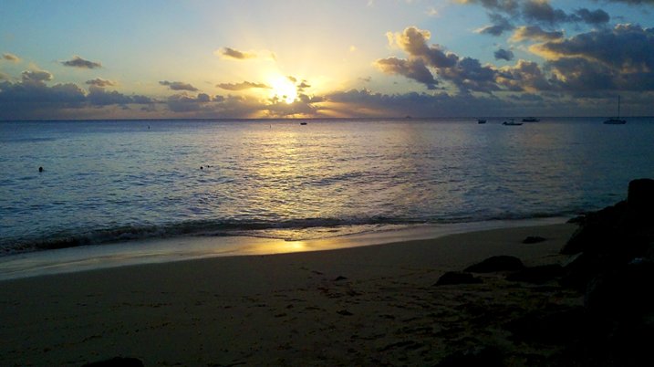 Sunset on the beach, Holetown, Barbados