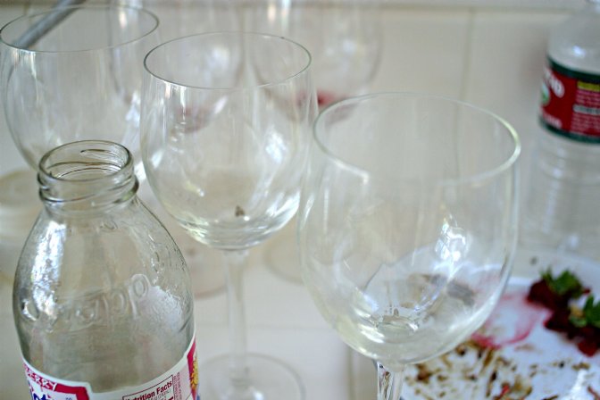 Dirty glassware