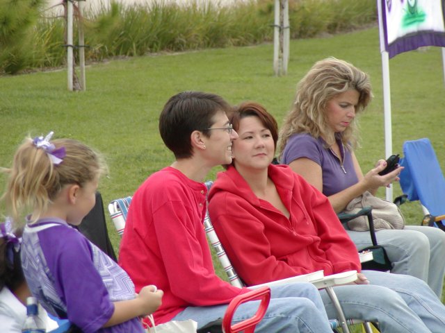 The mommies watch the game...