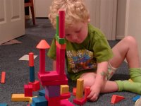 Timothy making towers