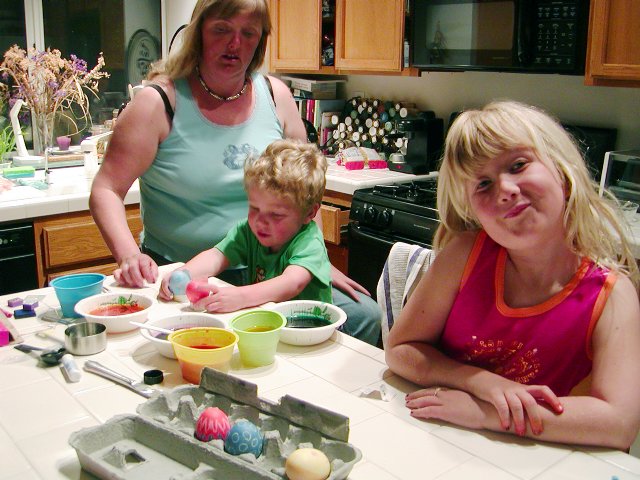 Coloring easter eggs