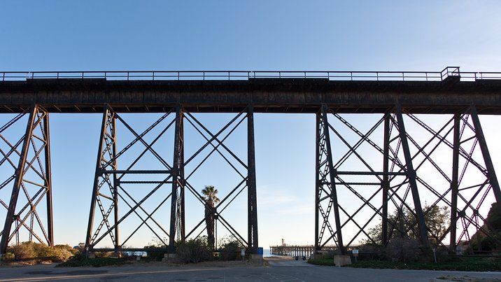 Railway trestle at Gaviota State Beach, California