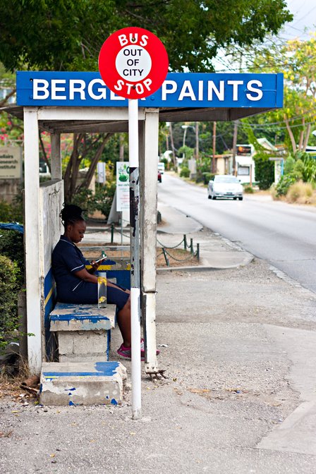 Bus stop next to the Bellairs Research Institute, Holetown, Barbados