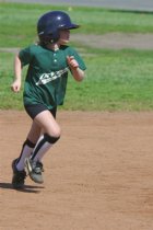 Annie running the bases