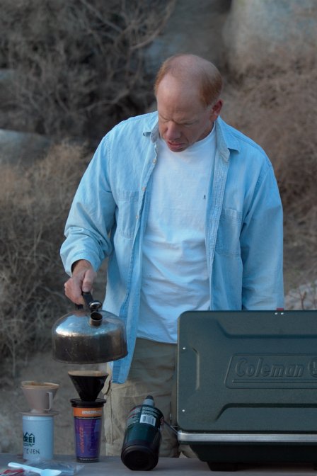 David makes coffee