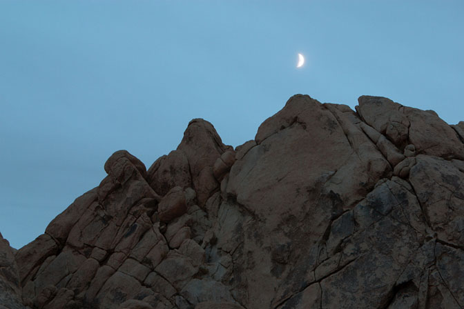 Moon over rocks
