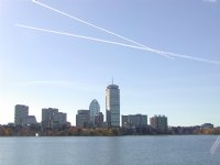 Crossed contrails across the Charles
