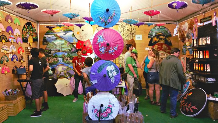 Parasol and fan shop at the Orange County Fair