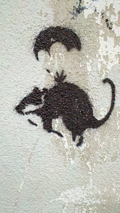 Parachute rat graffiti