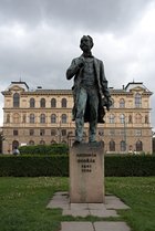 Statue of Antonín Dvořák in Jan Palach Square, Prague