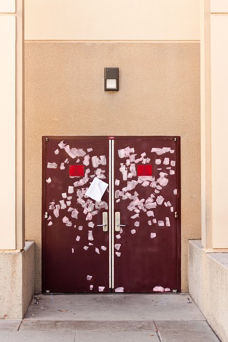 Science lecture hall door, University of California, Irvine