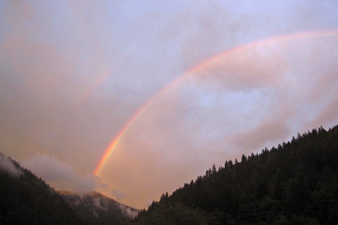 Double rainbow over the Rogue River