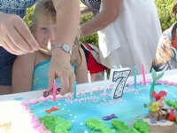 Lighting the cake
