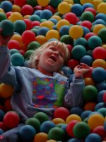 Sara in the ball pit