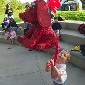 Timothy takes the first hits on the pi&ntilde;ata