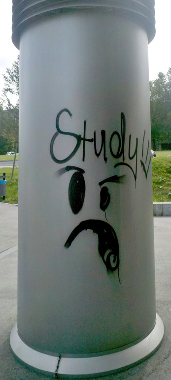 Graffiti advice to University of Würzburg students: Study