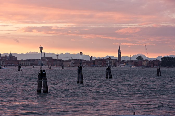 Sunset over Venice, from San Servolo