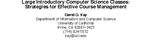 Large Introductory Computer Science Classes: