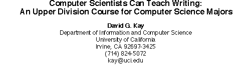 Computer Scientists Can Teach Writing: