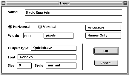 Tree dialog screenshot
