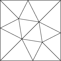 square partitioned into 14 acute triangles