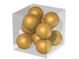 packing of 11 spheres in a cube, by Hugo Pfoertner