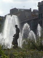 Placa de Catalunya fountains