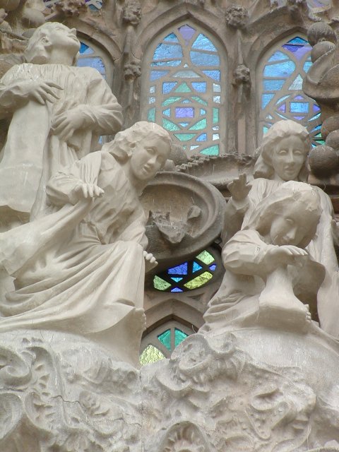 Nativity facade angels