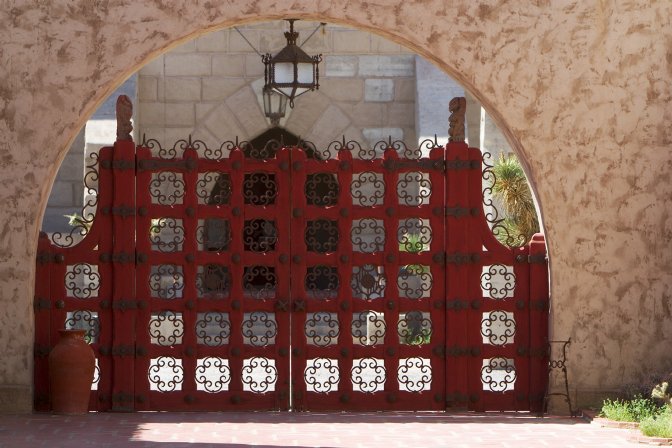 Inner red gate, Scotty's Castle