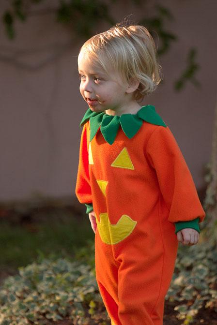 Elliot as a pumpkin