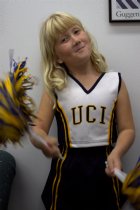 Sara in her cheerleader outfit