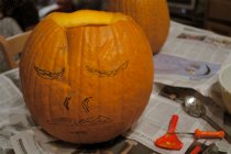 Face drawn and ready to carve