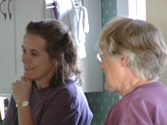 Alison and Maureen in the kitchen