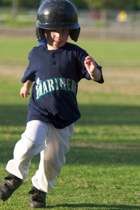 Jacob running the bases