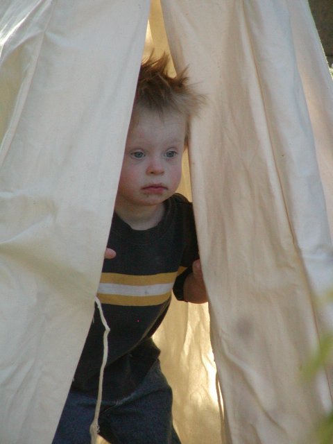 Drake playing in the teepee