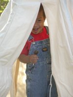 Miles and the teepee, I