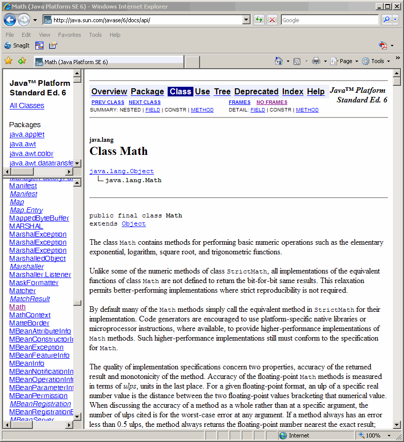 Objects, Using Class Libraries/JavaDoc