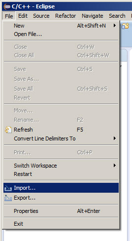 Disclose General and select Existing Projects into Workspace as shown ...