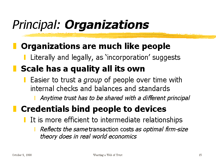 What is the principal of an organization?